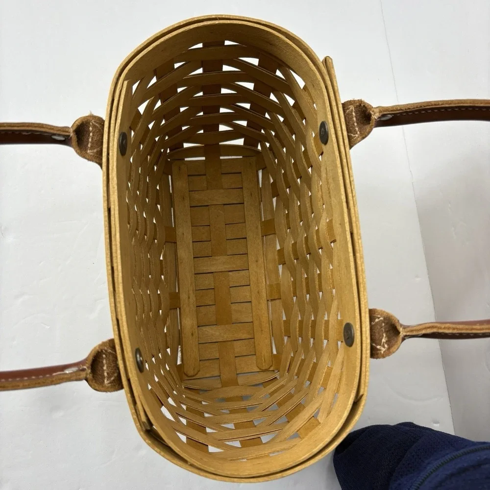 2003 Signed Longaberger Small Boardwalk Basket Zipper‎ Liner Protector Purse Vtg